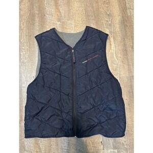 Chaps Ralph Lauren Men's Fleece Lined Reversible‎ Vest Navy Blue Grey L Large